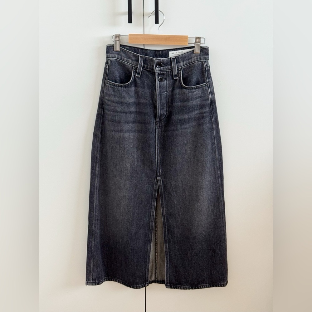 Rag & Bone Marlowe Denim Midi Skirt